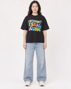 Mockup Boxy Heavyweight Tee Black female full-body 03