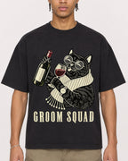 Mockup Boxy Heavyweight Tee Black male close-up 40