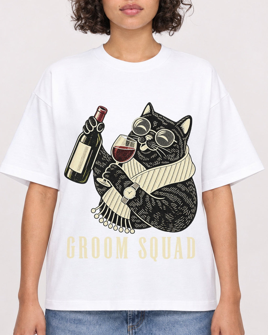 Mockup Boxy Heavyweight Tee White female close-up 40