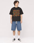 Mockup Boxy Heavyweight Tee Black male full-body 03
