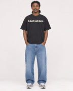 Mockup Boxy Heavyweight Tee Black male full-body 34