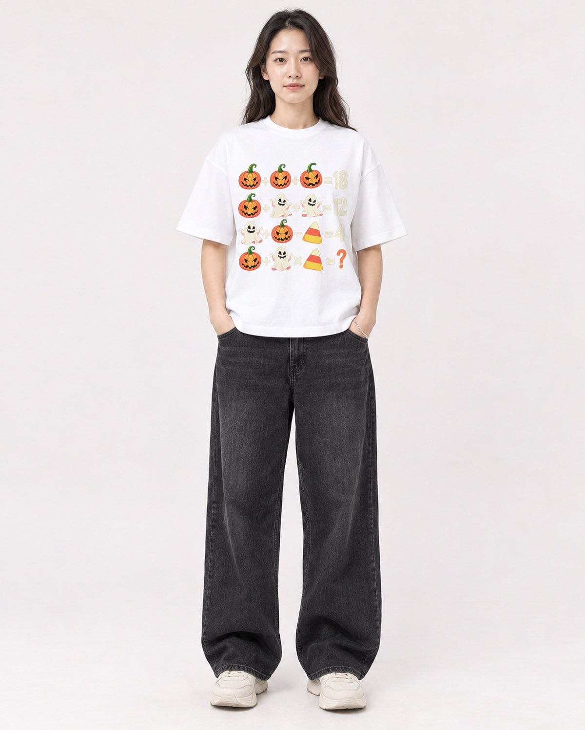 Mockup Boxy Heavyweight Tee White female full-body 03