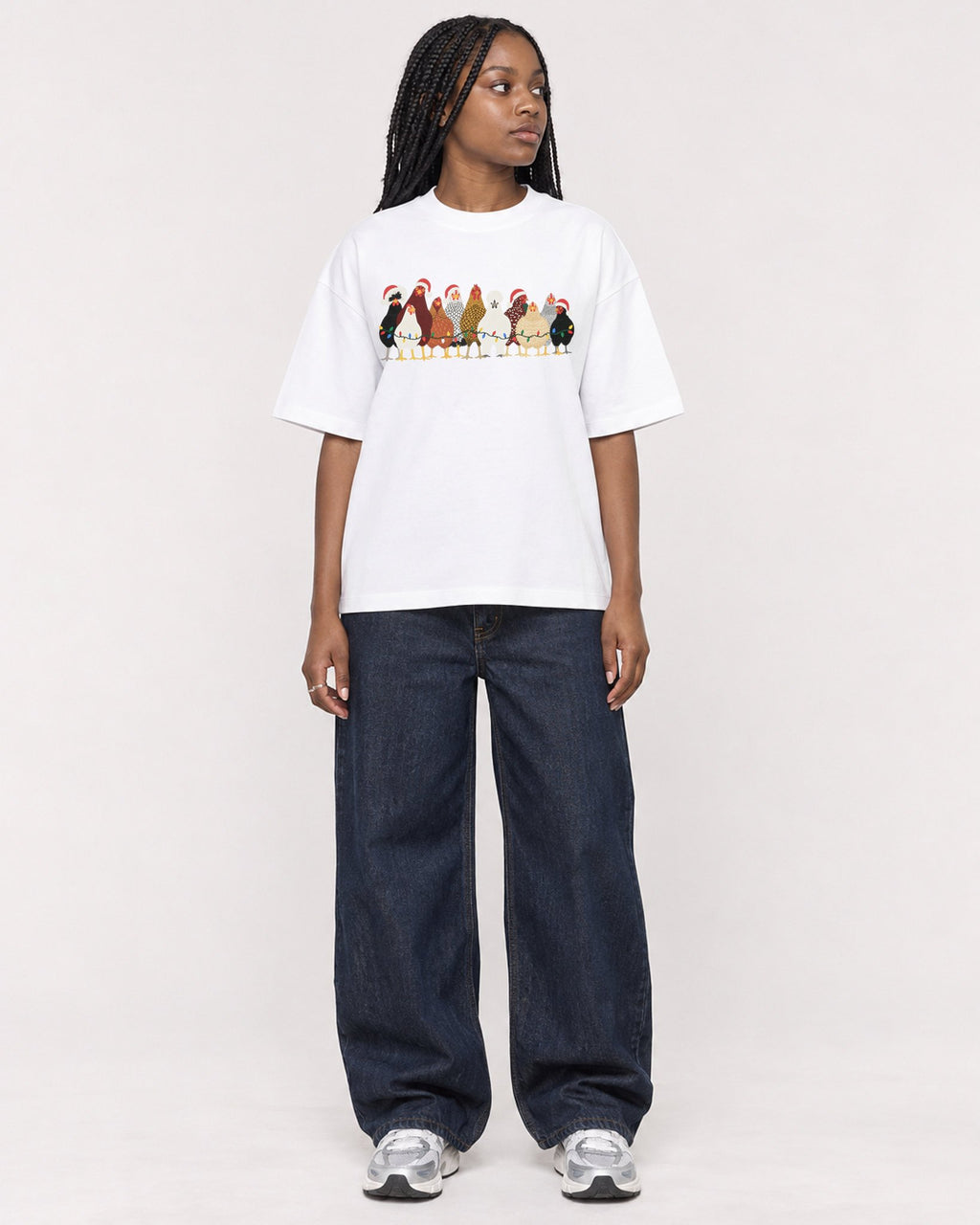 Mockup Boxy Heavyweight Tee White female full-body 04