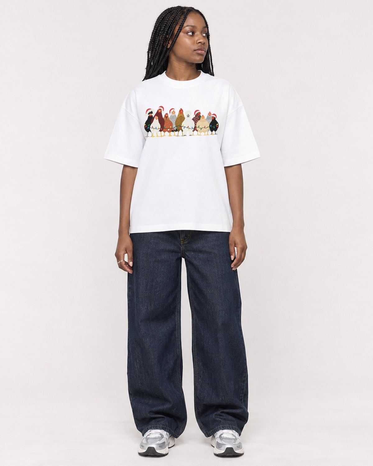 Mockup Boxy Heavyweight Tee White female full-body 04