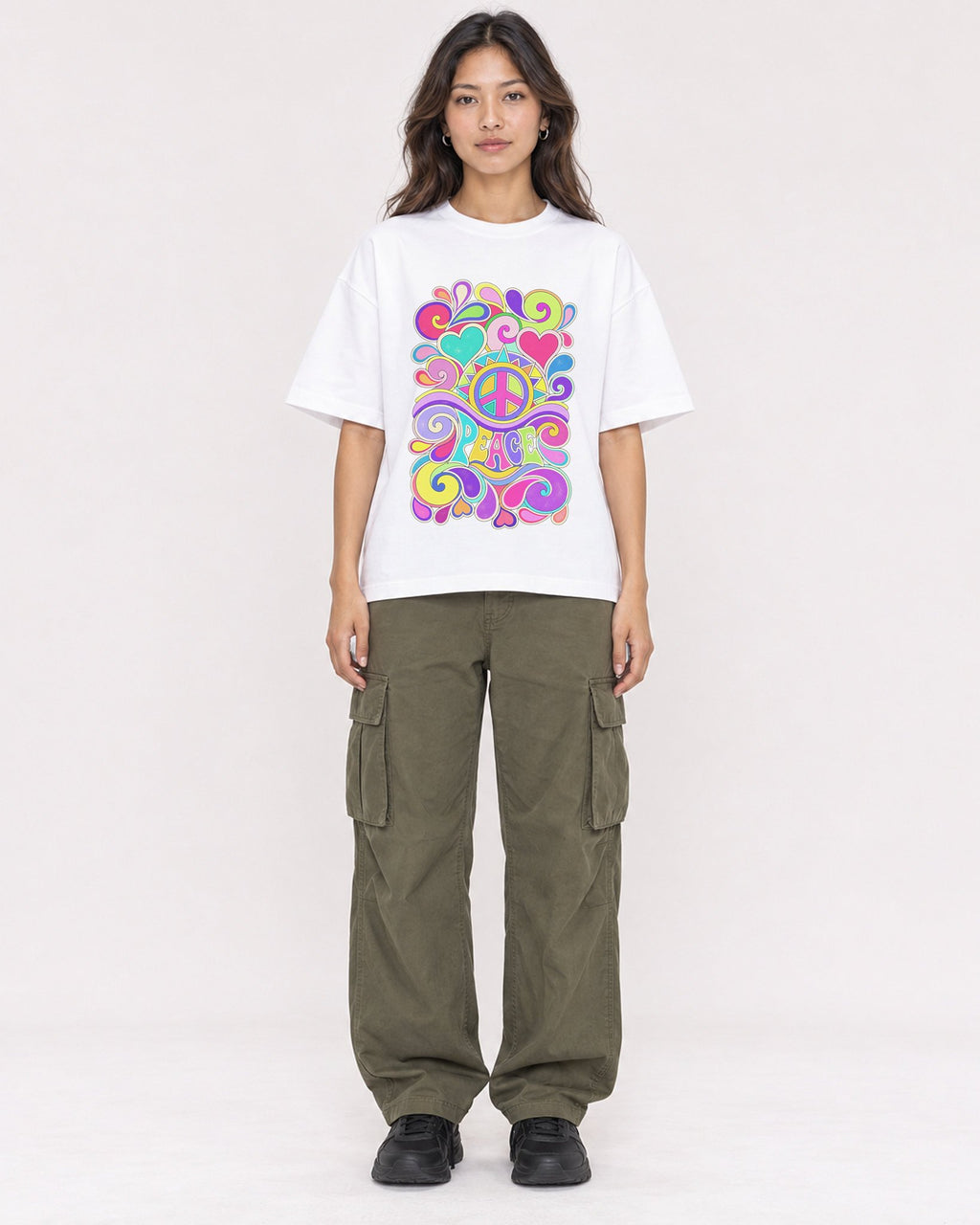 Mockup Boxy Heavyweight Tee White female full-body 02