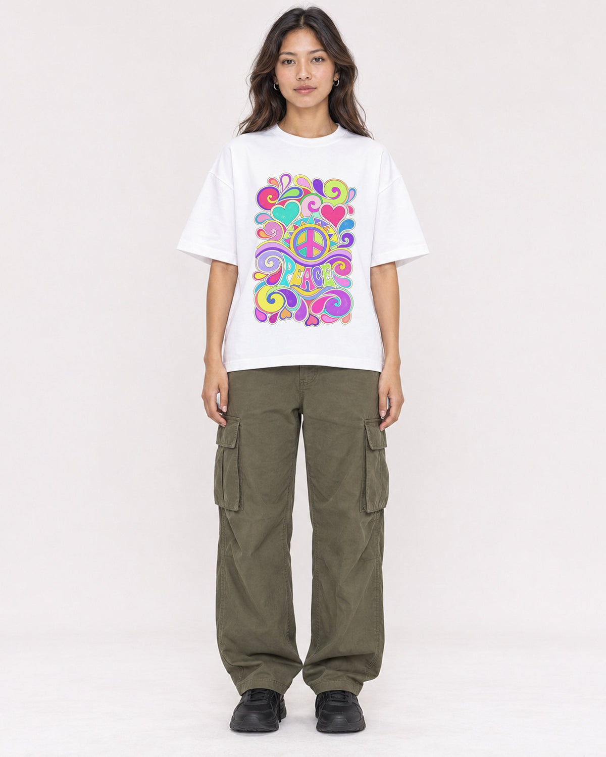Mockup Boxy Heavyweight Tee White female full-body 02