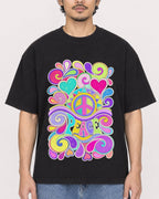 Mockup Boxy Heavyweight Tee Black male close-up 02