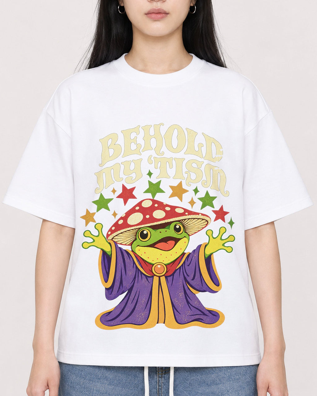 Mockup Boxy Heavyweight Tee White female close-up 01