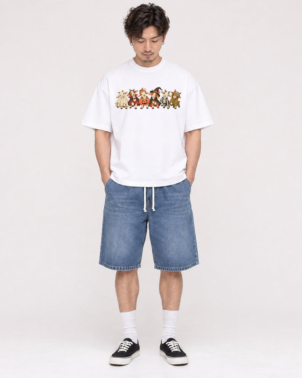 Mockup Boxy Heavyweight Tee White male full-body 03