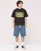 Mockup Boxy Heavyweight Tee Black male full-body 03