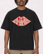 Mockup Boxy Heavyweight Tee Black male close-up 04