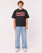 Mockup Boxy Heavyweight Tee Black male full-body 09