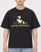 Mockup Boxy Heavyweight Tee Black male close-up 01