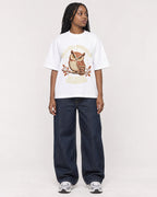 Mockup Boxy Heavyweight Tee White female full-body 04