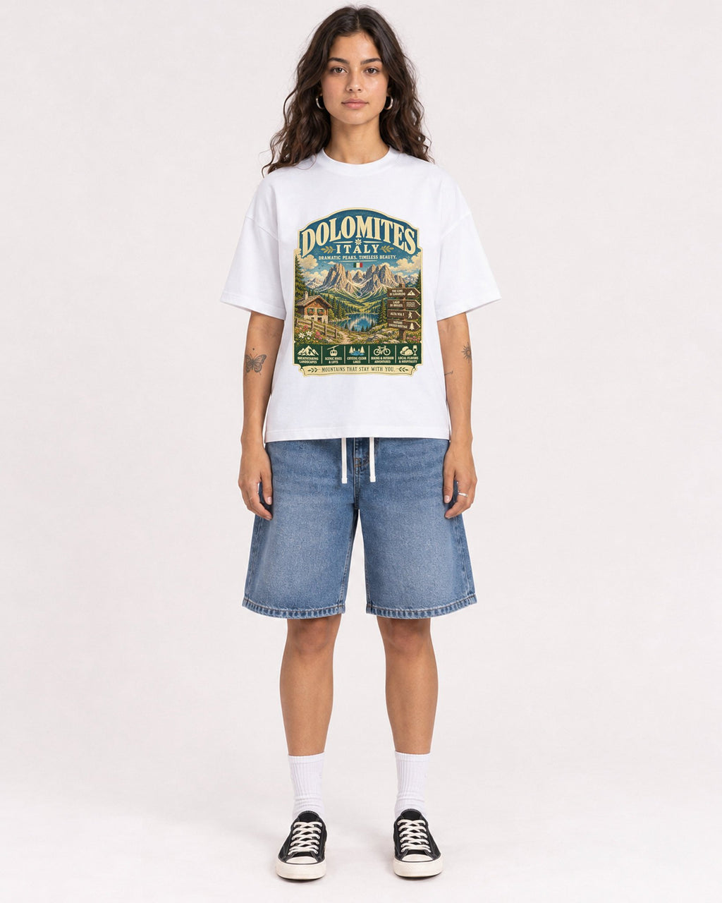 Mockup Boxy Heavyweight Tee White female full-body 06