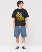 Mockup Boxy Heavyweight Tee Black male full-body 03
