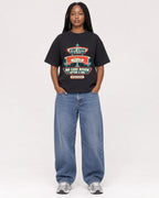 Mockup Boxy Heavyweight Tee Black female full-body 04