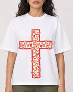 Mockup Boxy Heavyweight Tee White female close-up 07