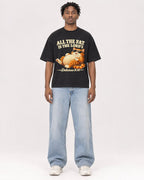 Mockup Boxy Heavyweight Tee Black male full-body 05