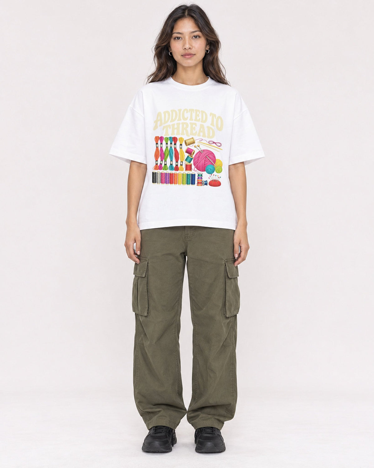 Mockup Boxy Heavyweight Tee White female full-body 02