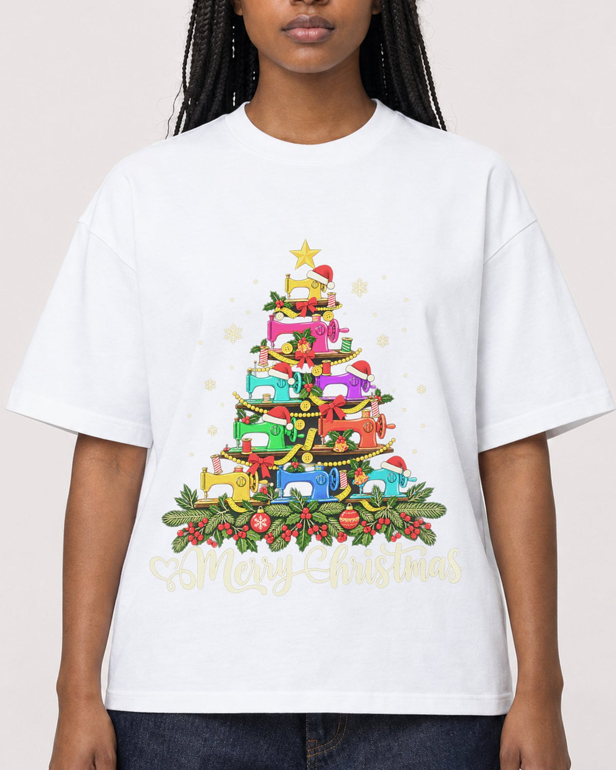 Mockup Boxy Heavyweight Tee White female close-up 04