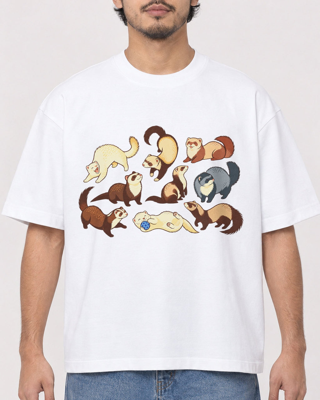 Mockup Boxy Heavyweight Tee White male close-up 02