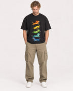 Mockup Boxy Heavyweight Tee Black male full-body 28