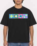 Mockup Boxy Heavyweight Tee Black male close-up 26