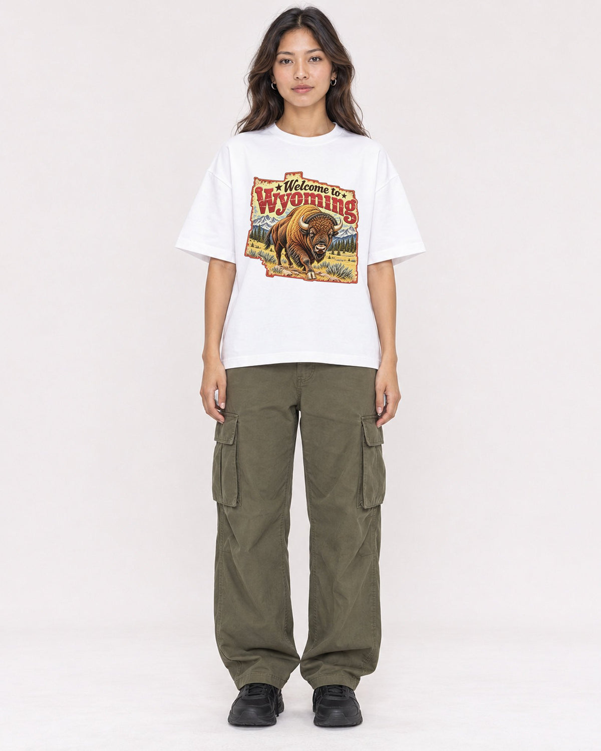 Mockup Boxy Heavyweight Tee White female full-body 02