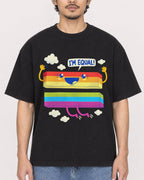Mockup Boxy Heavyweight Tee Black male close-up 02