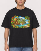 Mockup Boxy Heavyweight Tee Black male close-up 06