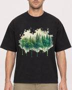 Mockup Boxy Heavyweight Tee Black male close-up 08