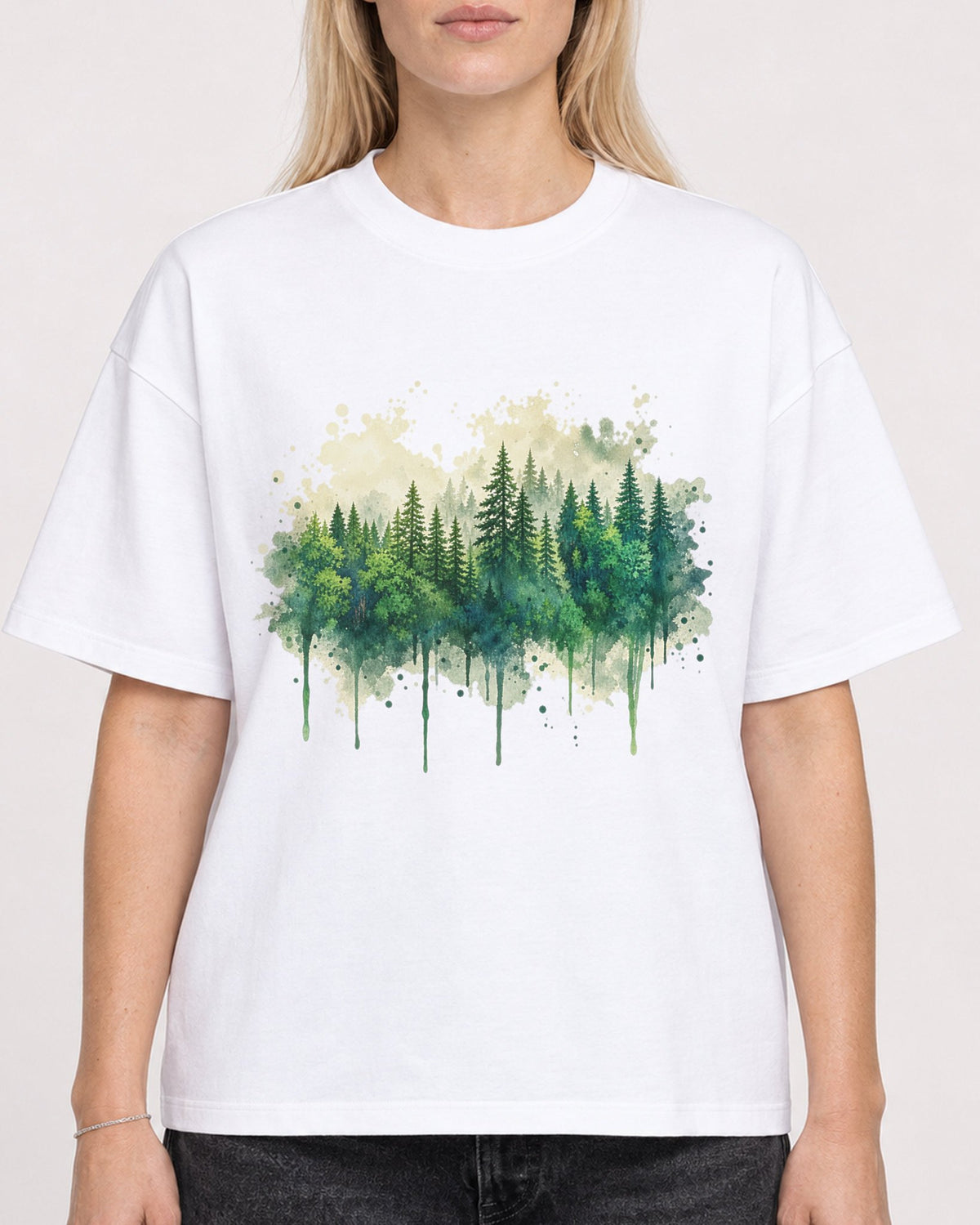 Mockup Boxy Heavyweight Tee White female close-up 08