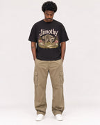 Mockup Boxy Heavyweight Tee Black male full-body 24