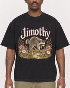 Mockup Boxy Heavyweight Tee Black male close-up 24