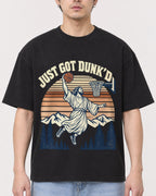 Mockup Boxy Heavyweight Tee Black male close-up 13