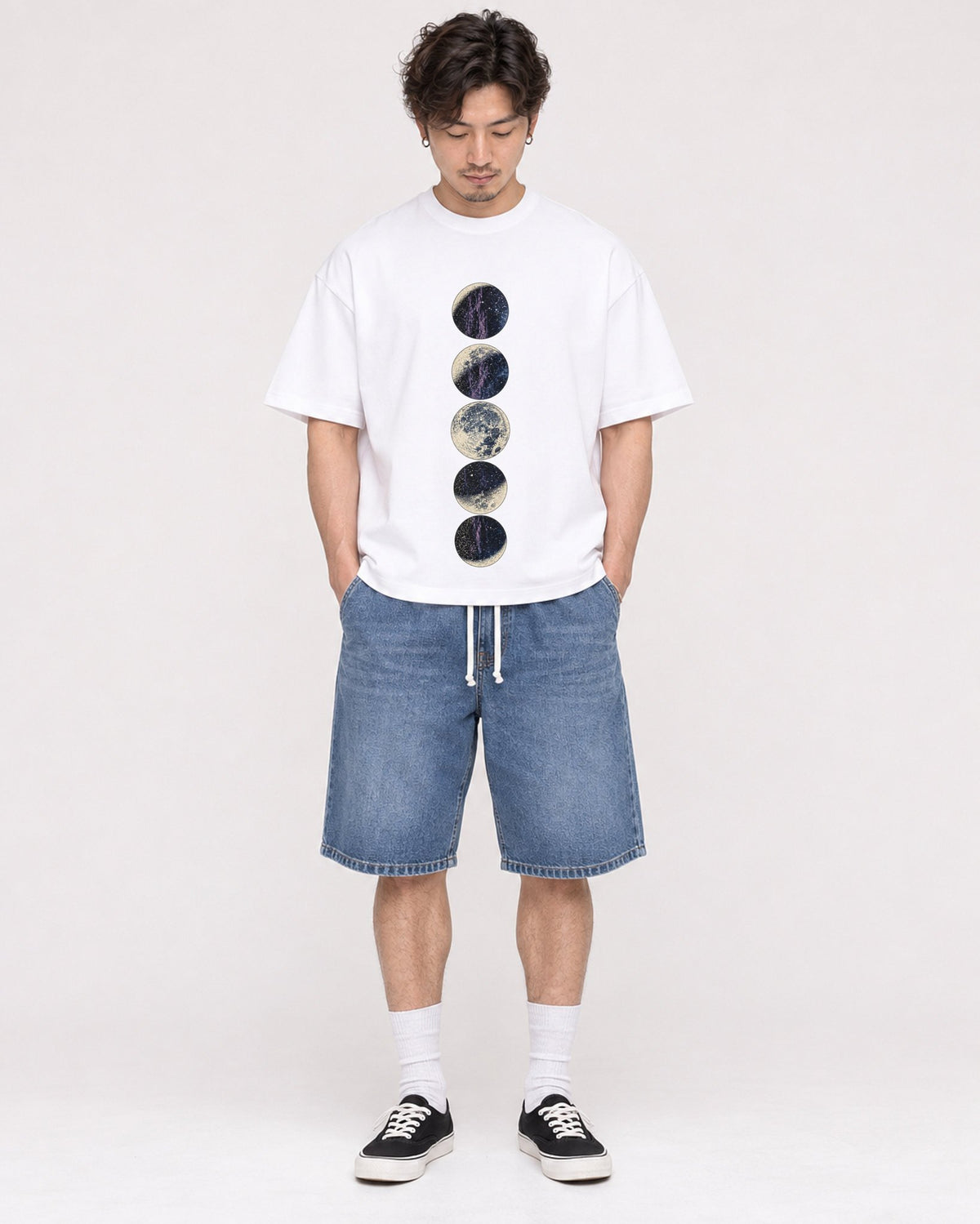 Mockup Boxy Heavyweight Tee White male full-body 03