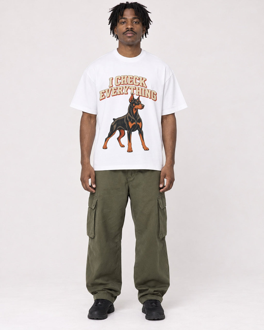 Mockup Boxy Heavyweight Tee White male full-body 04