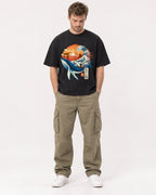 Mockup Boxy Heavyweight Tee Black male full-body 08