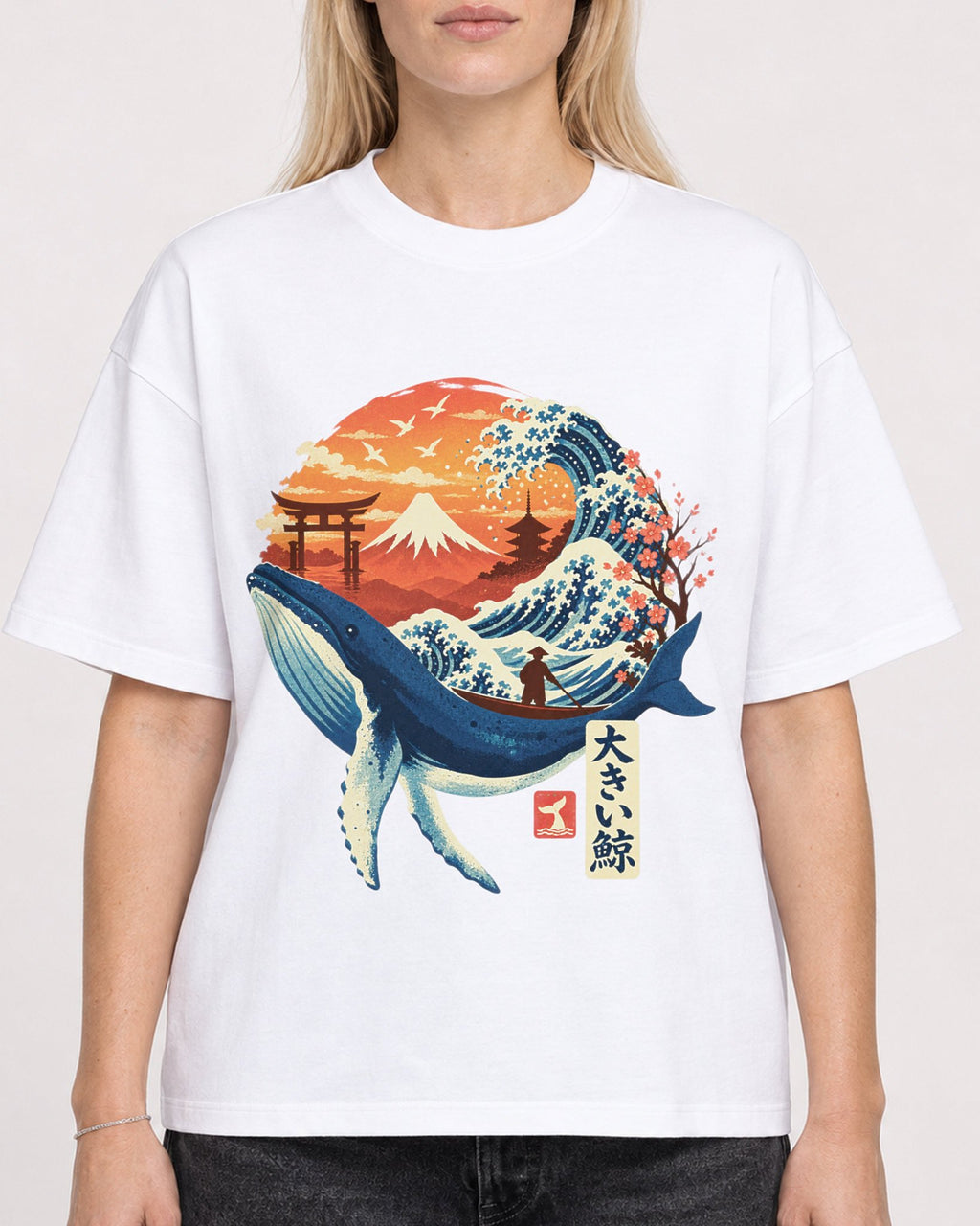 Mockup Boxy Heavyweight Tee White female close-up 08