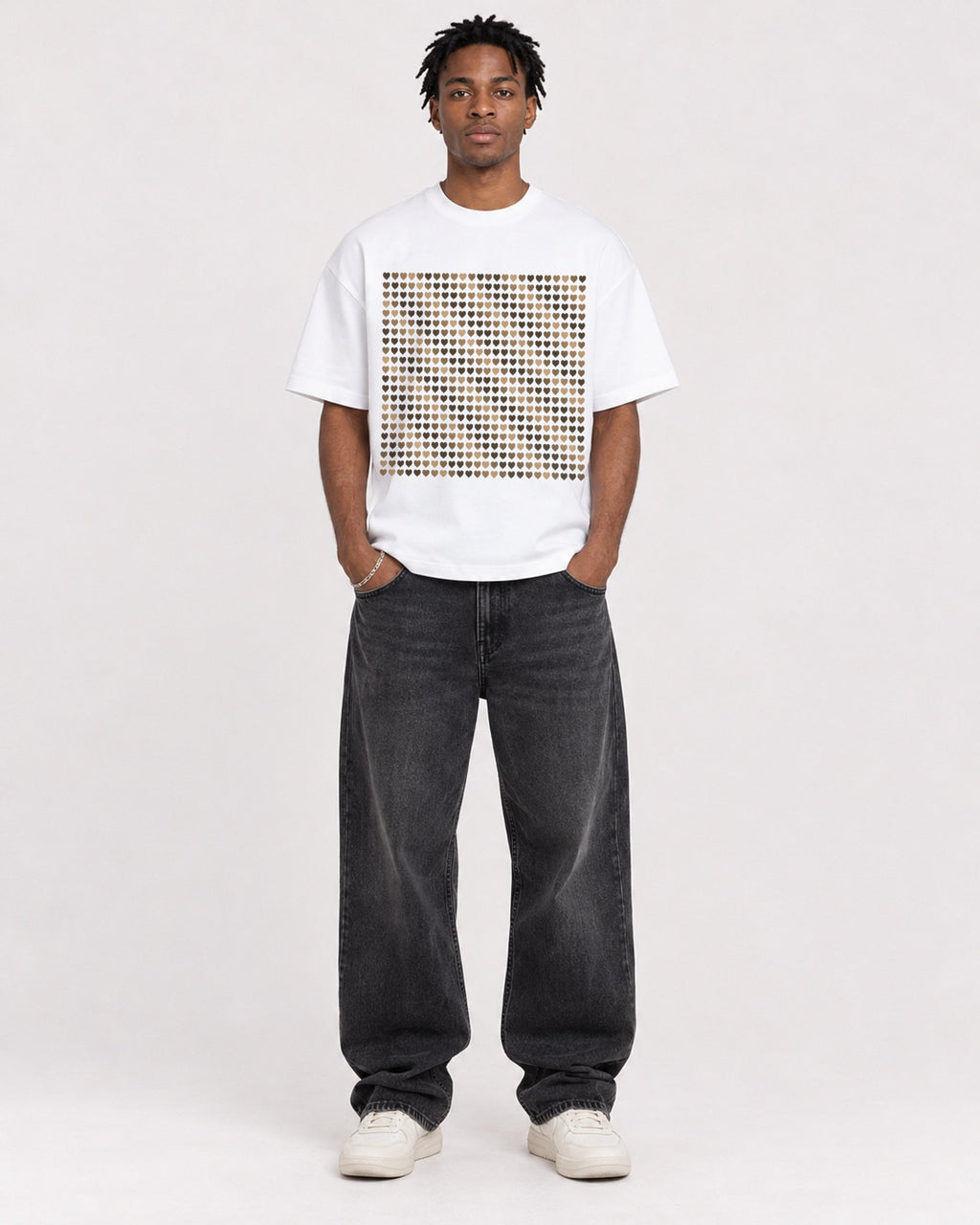 Mockup Boxy Heavyweight Tee White male full-body 05
