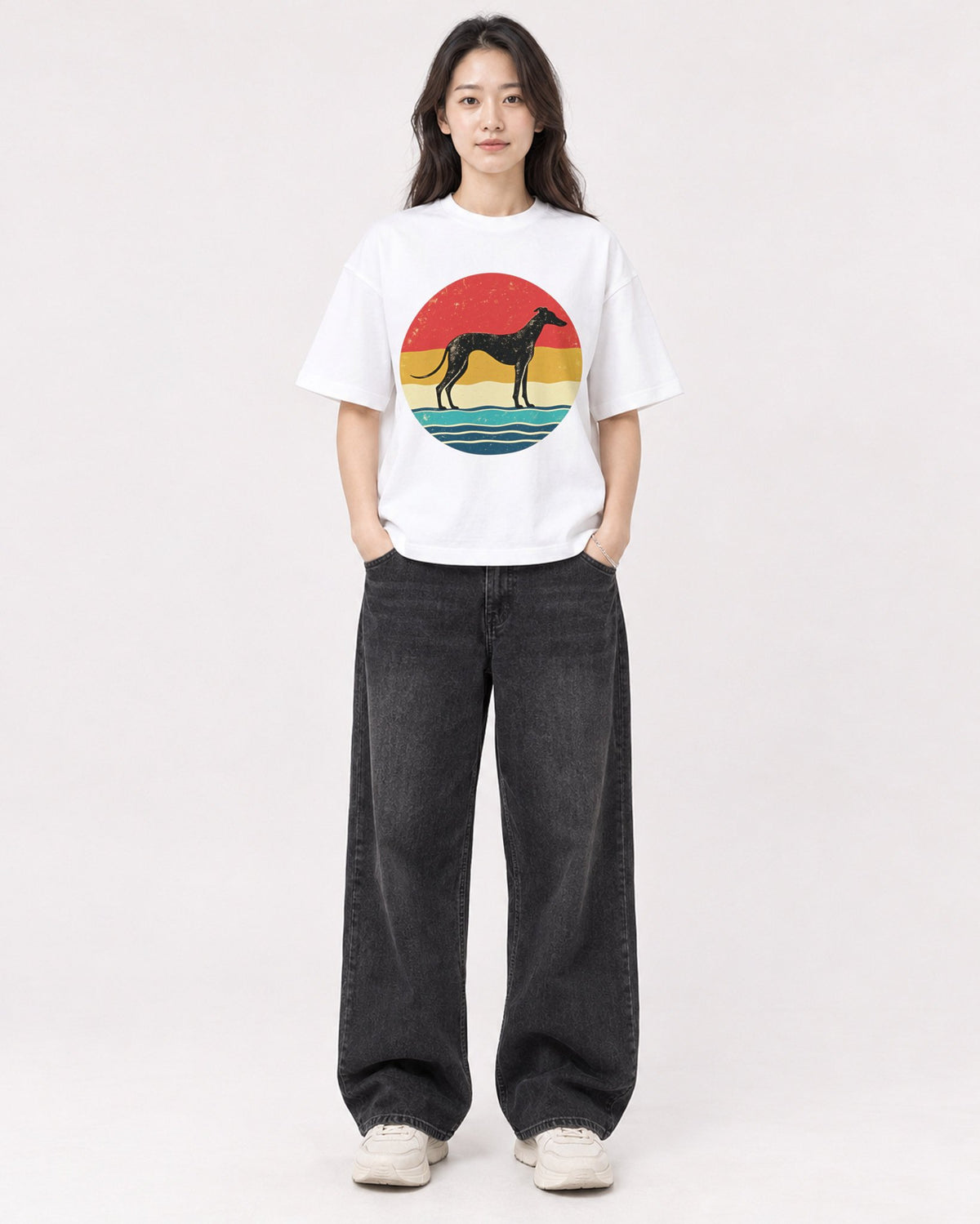 Mockup Boxy Heavyweight Tee White female full-body 03