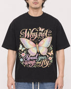 Mockup Boxy Heavyweight Tee Black male close-up 03