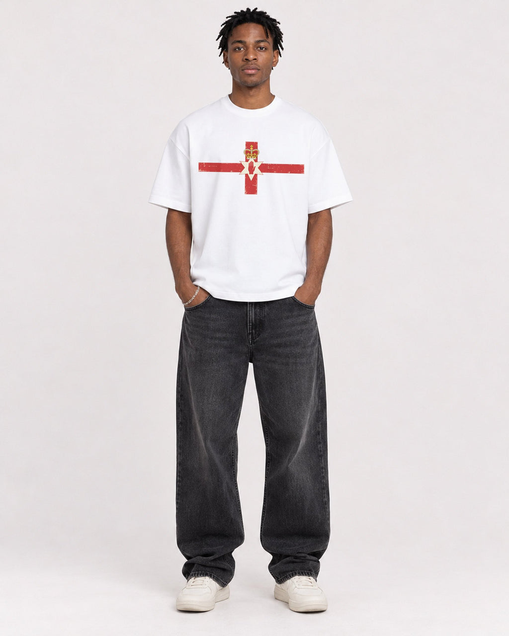 Mockup Boxy Heavyweight Tee White male full-body 05