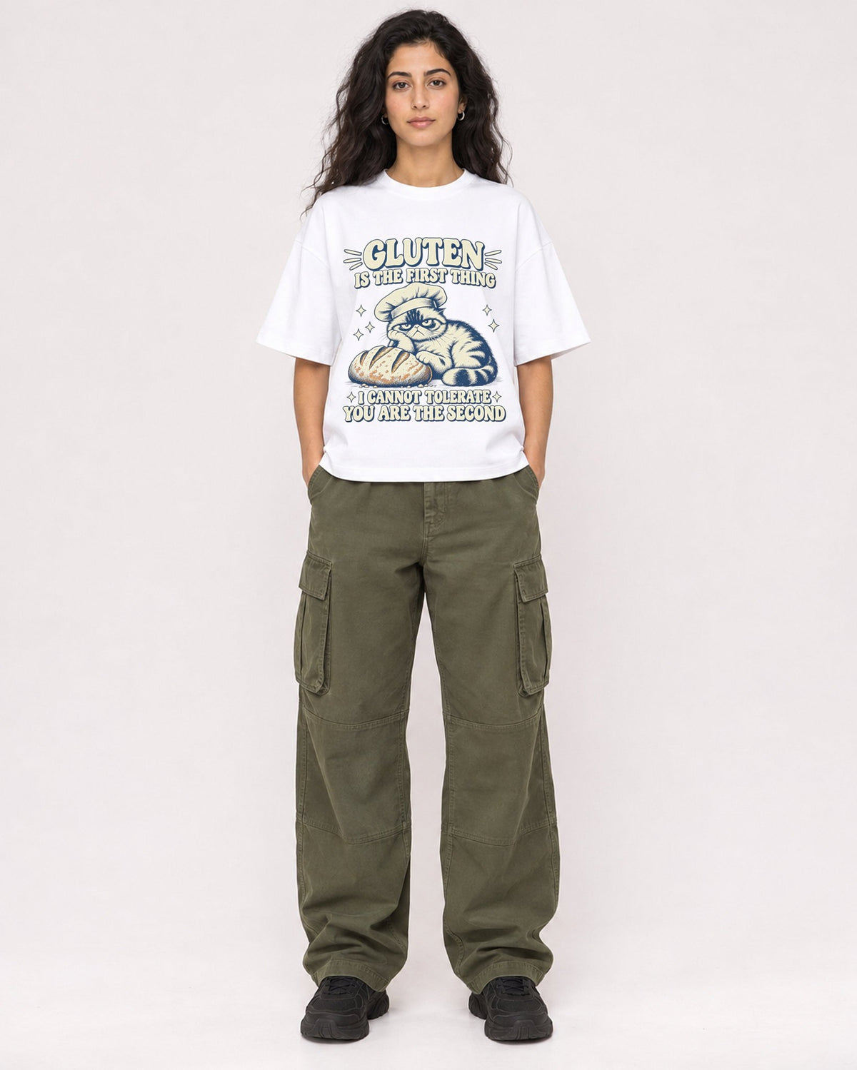 Mockup Boxy Heavyweight Tee White female full-body 07