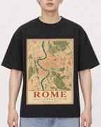 Mockup Boxy Heavyweight Tee Black male close-up 01