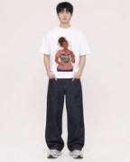 Mockup Boxy Heavyweight Tee White male full-body 01