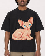 Mockup Boxy Heavyweight Tee Black male close-up 04