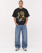 Mockup Boxy Heavyweight Tee Black male full-body 50