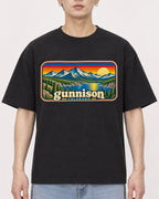 Mockup Boxy Heavyweight Tee Black male close-up 01